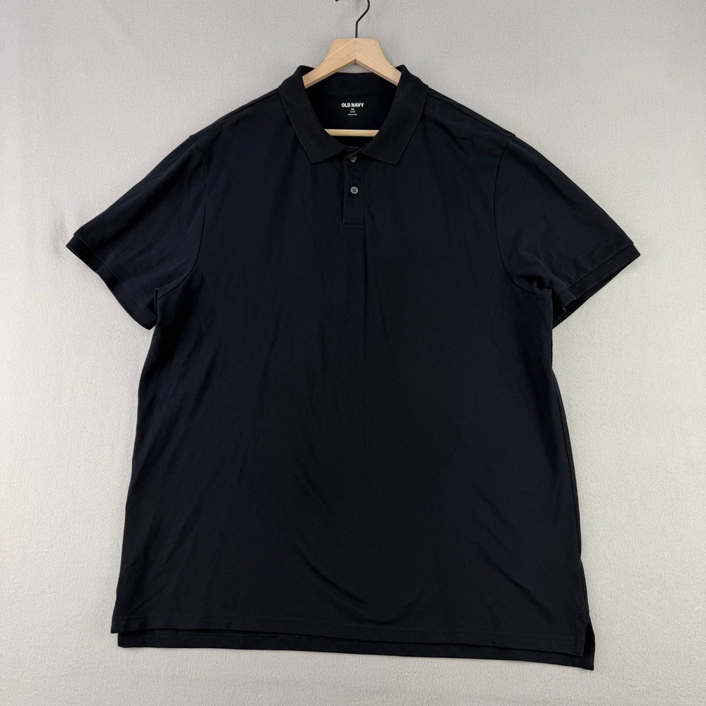 Old Navy Go-Dry Polo Shirt Mens XXL Black Short Sleeve Performance Golf Office